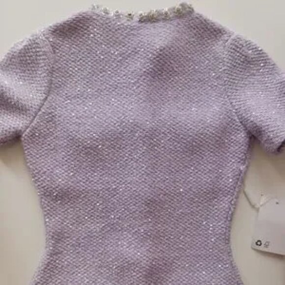 NWT Self -portrait lilac,purple Sequin knit mini dress Size S, - Picture 11 of 15